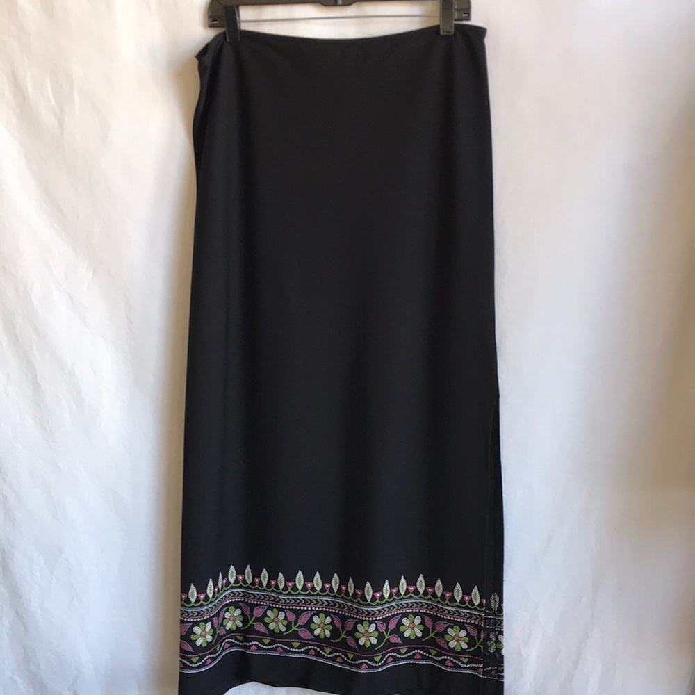 Tracy Evans Limited black maxi skirt with floral bottom print